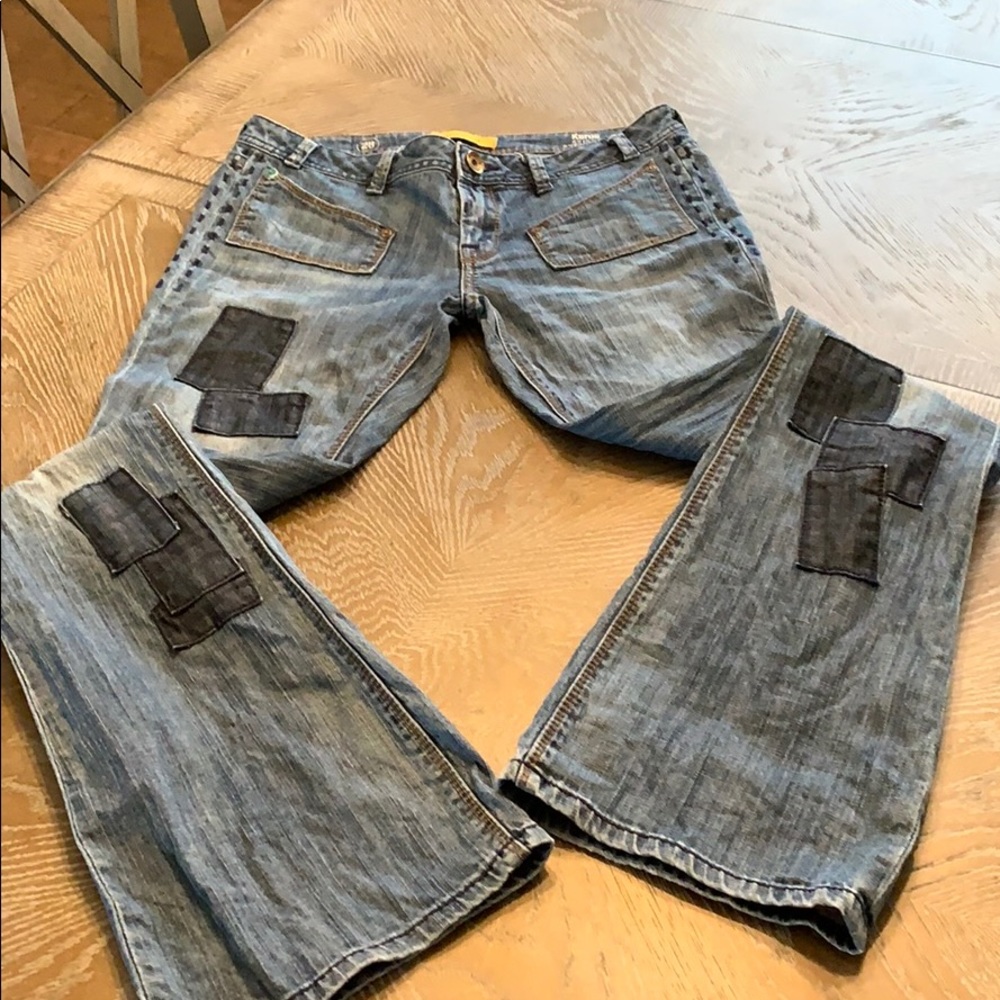 Flare Denim Patchwork Jeans size 28